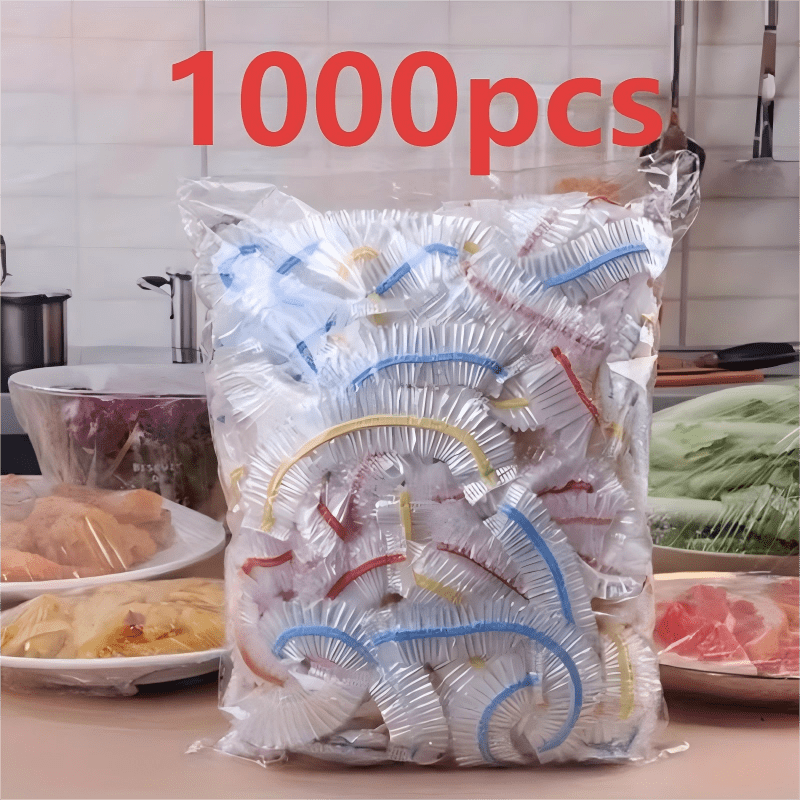 1000 elastische Einweg-Lebensmittelabdeckungen im Beutel, another view in der Küche