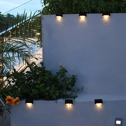 Solarlampen Außenbereich, warmweiß, Wandmontage, Gartenbeleuchtung, energiesparend, modern