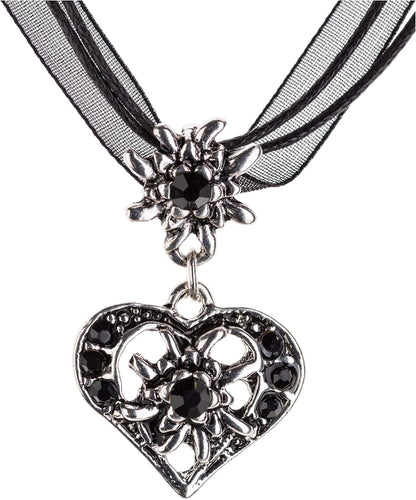 Edelweiß Herzcollier mit Strass – WiesnNacht Oktoberfest 2026
