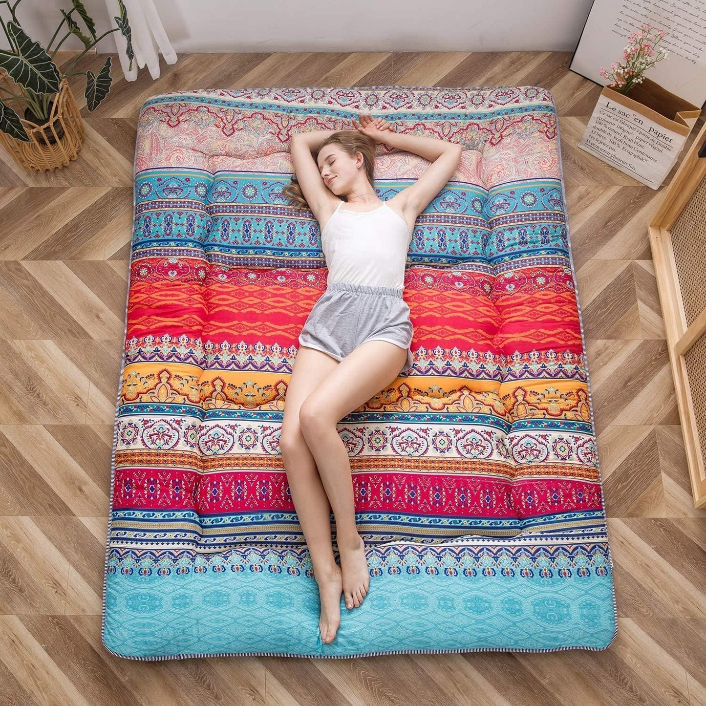 Faltbare japanische Futon-Bodenmatratze mit Memory-Foam-Unterstützung – Arivon