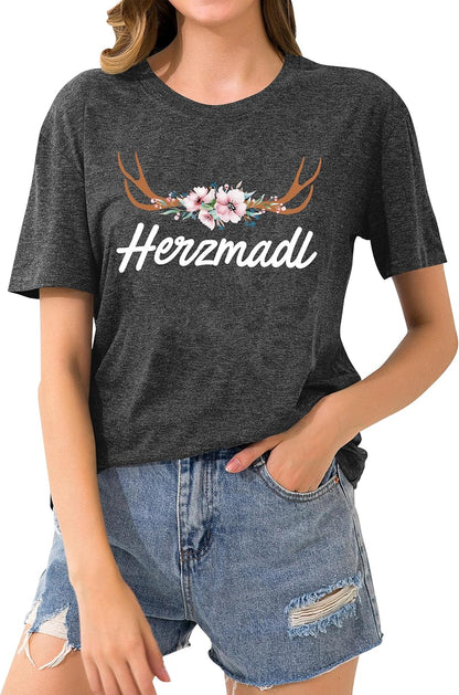 Damen Kurzarm Herzmadl T-Shirt – Lena Oktoberfest 2026