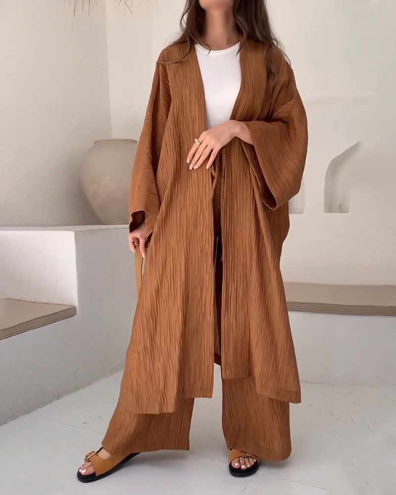 Herbstliches Lässiges Zweiteiler-Set Damen mit Weste und Hose – Thalia