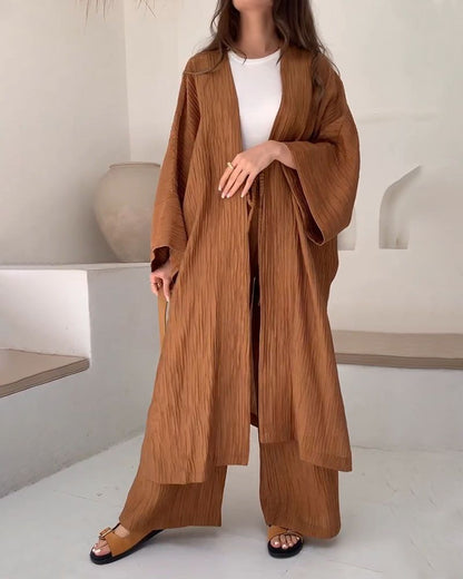 Herbstliches Lässiges Zweiteiler-Set Damen mit Weste und Hose – Thalia