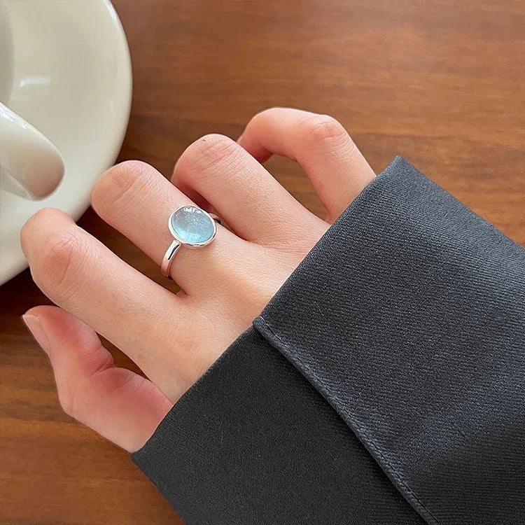 925er Sterlingsilber Ring - AquamarineElegance 