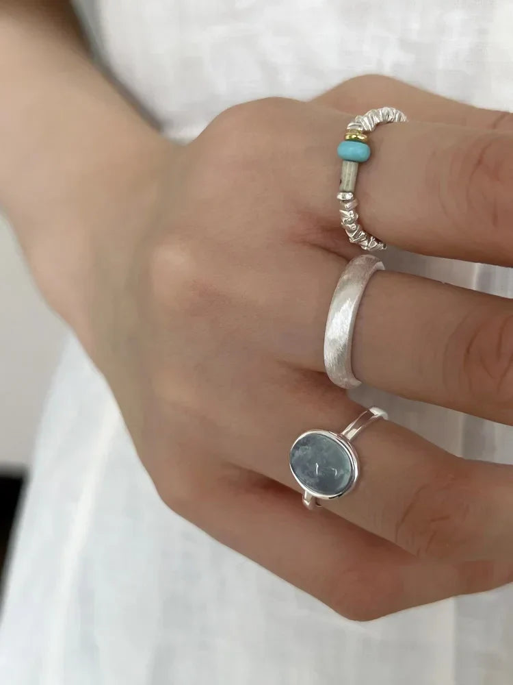925er Sterlingsilber Ring - AquamarineElegance 