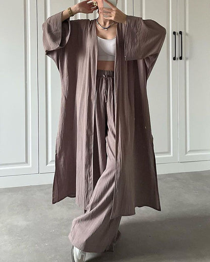 Herbstliches Lässiges Zweiteiler-Set Damen mit Weste und Hose – Thalia