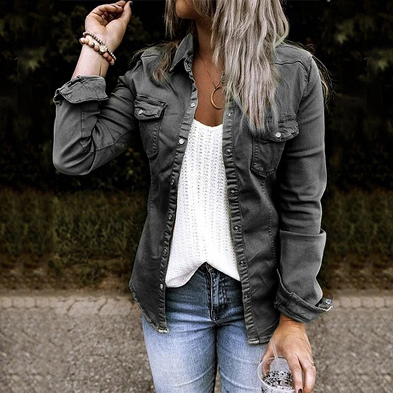 Herbstliche Damen-Jeansjacke - Elisa