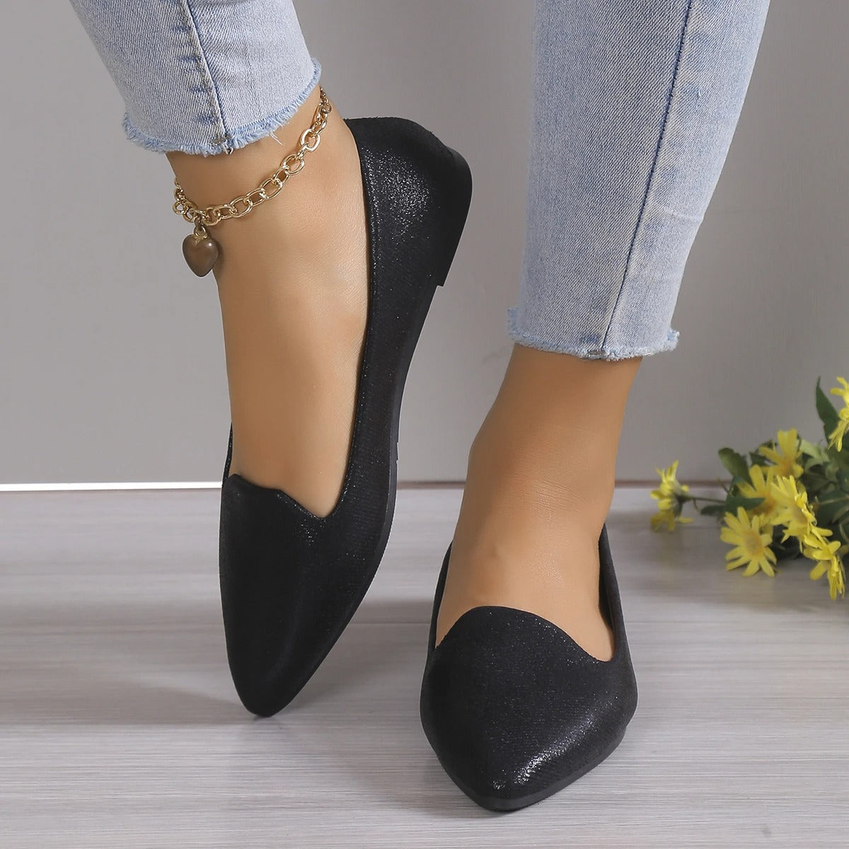 Elegante Herbst-Spitze Ballerinas mit Stretch - Vivienne