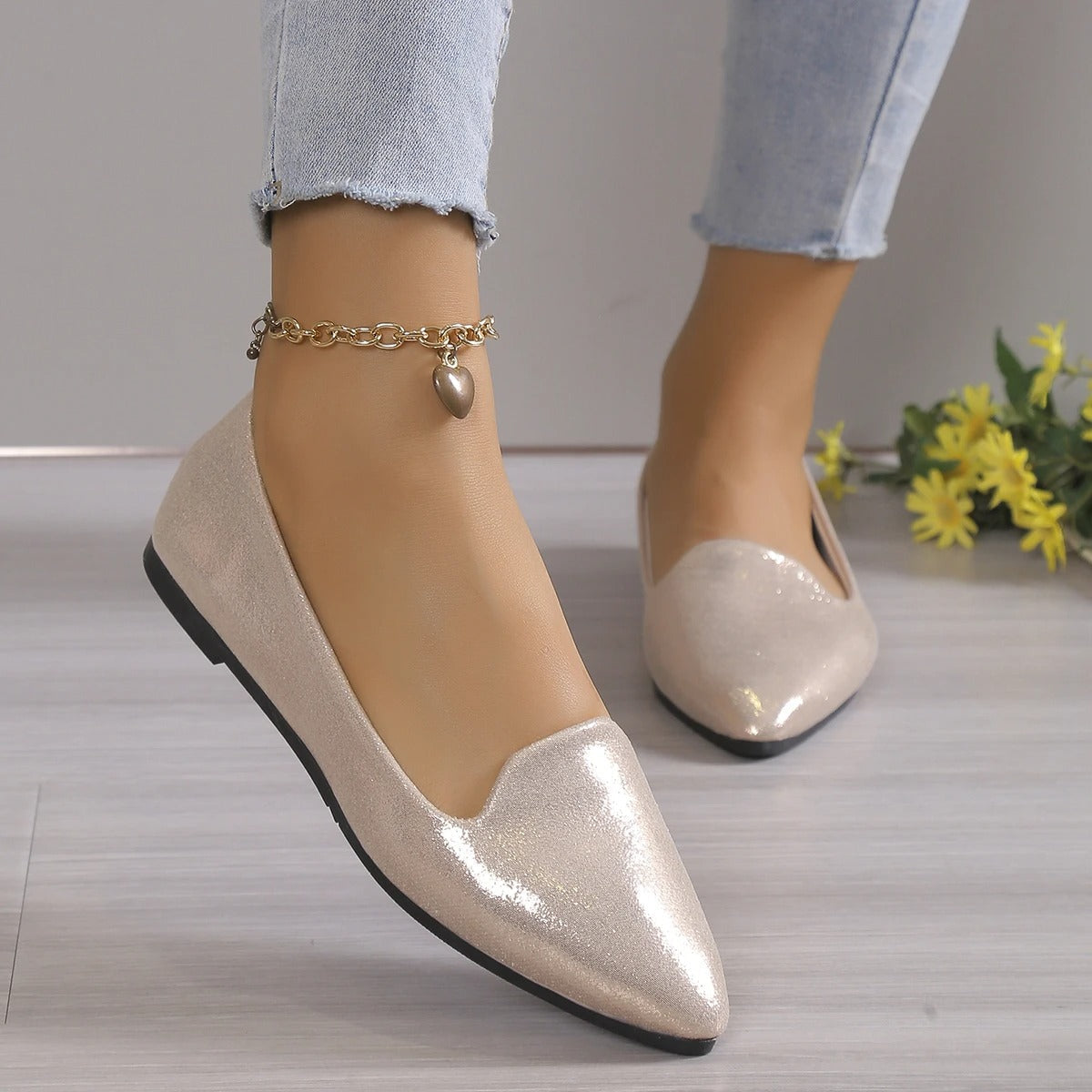 Elegante Herbst-Spitze Ballerinas mit Stretch - Vivienne