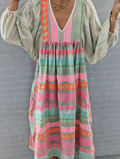 Herbstliches Maxikleid mit Farbverlauf – Solenne