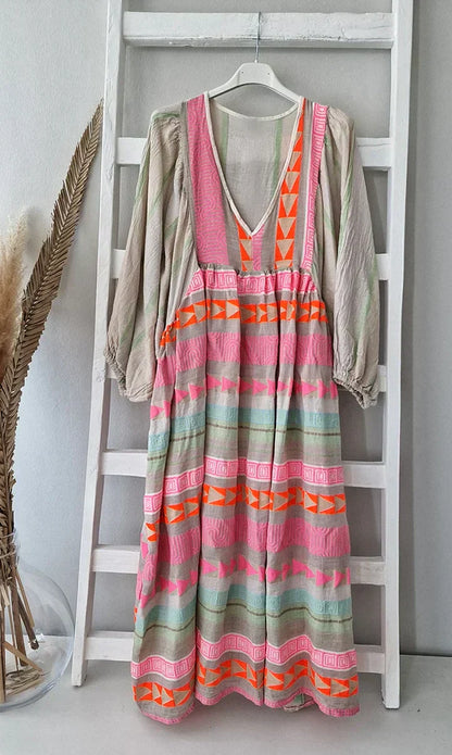 Herbstliches Maxikleid mit Farbverlauf – Solenne