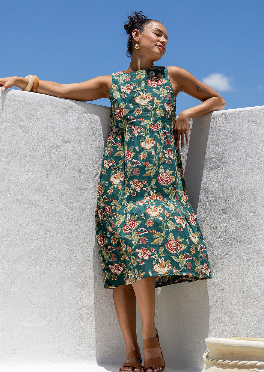 Ärmelloses Midilanges Kleid - Larissa
