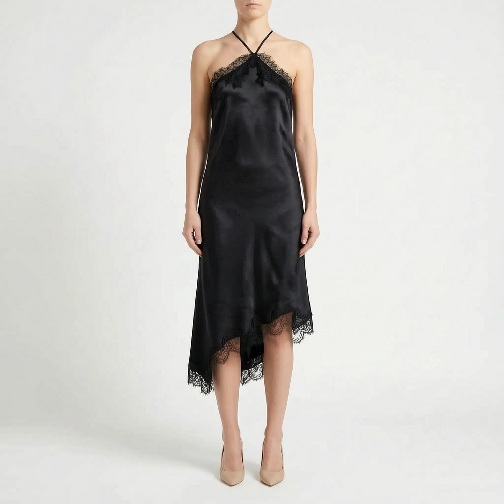 Asymmetrisches Midi-Slipkleid -  Mattie