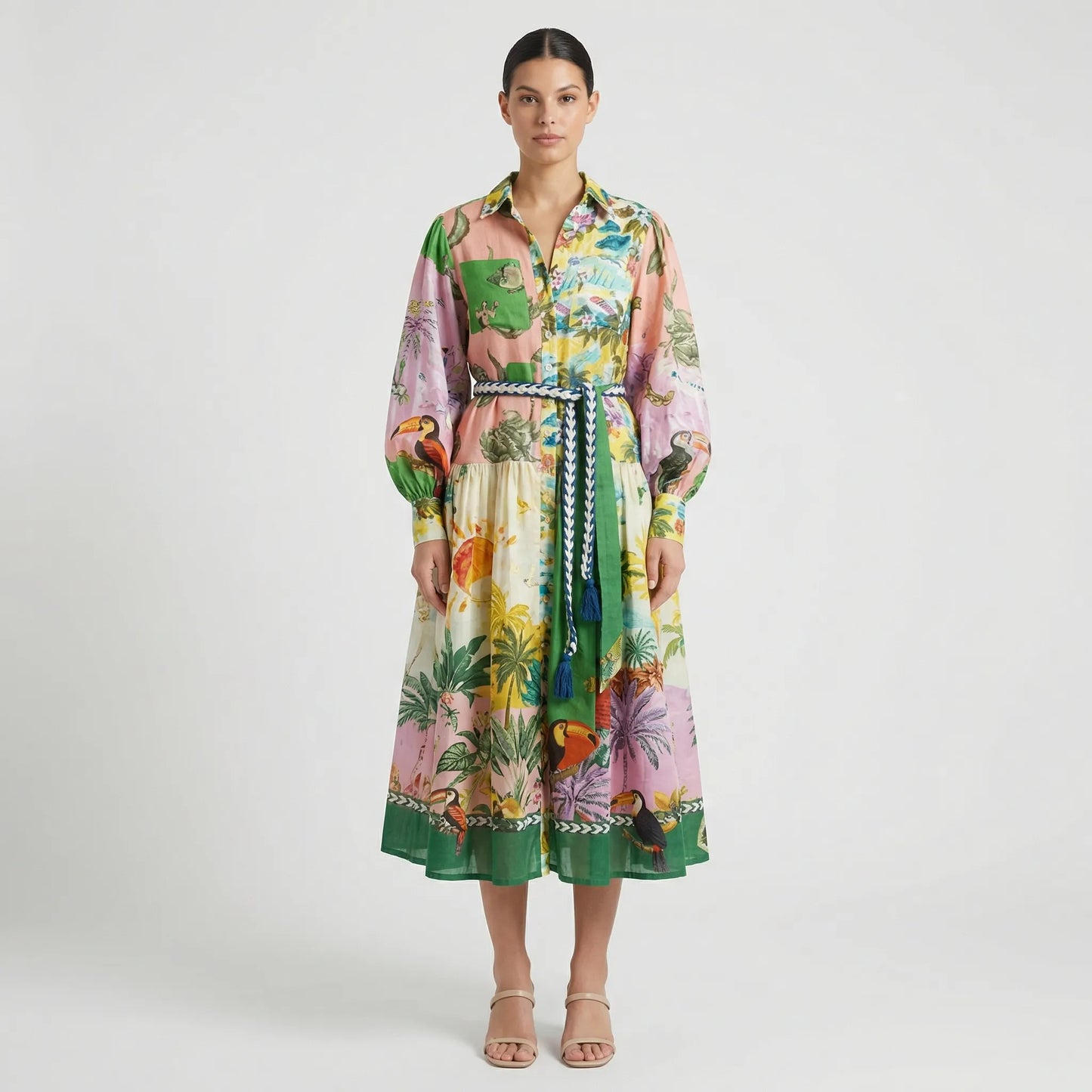Ausgestelltes Midi-Kleid Mit Grafischem Allover-Print - Natasha