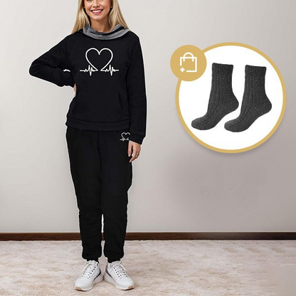 BEQUEMER ZWEITEILIGER DAMEN TRAININGSANZUG - HERBST WARMFLEX™