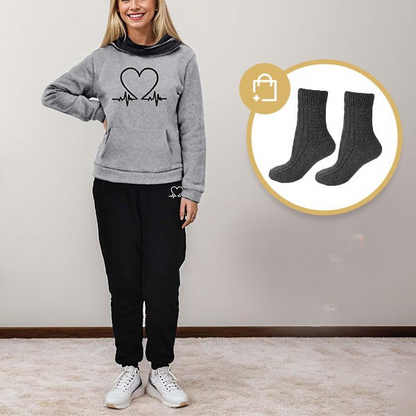 BEQUEMER ZWEITEILIGER DAMEN TRAININGSANZUG - HERBST WARMFLEX™