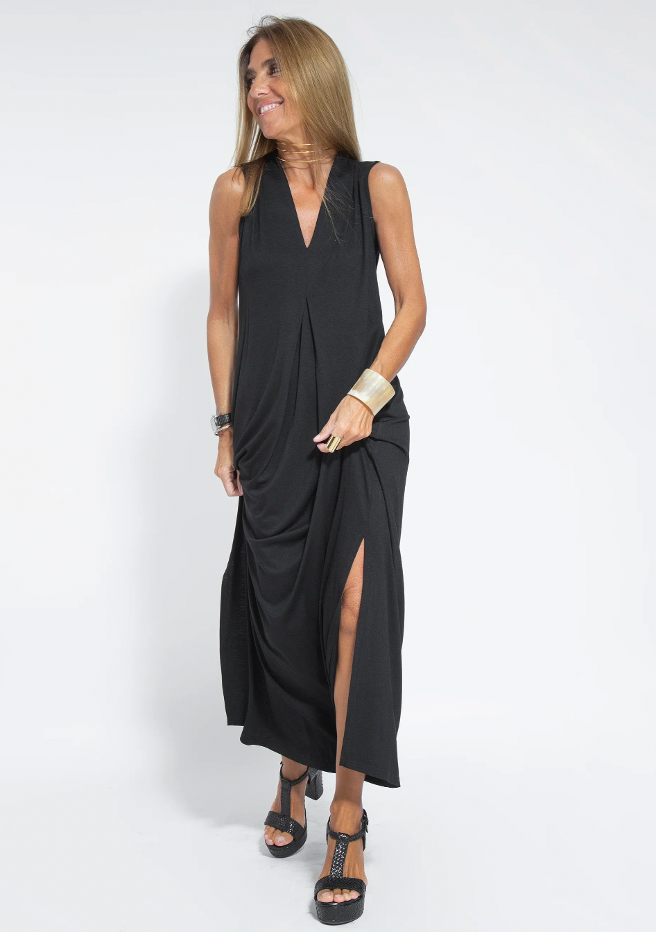 Zweiteiliges Herbstliches Schlankmachendes Kleid mit Weste – Loreen