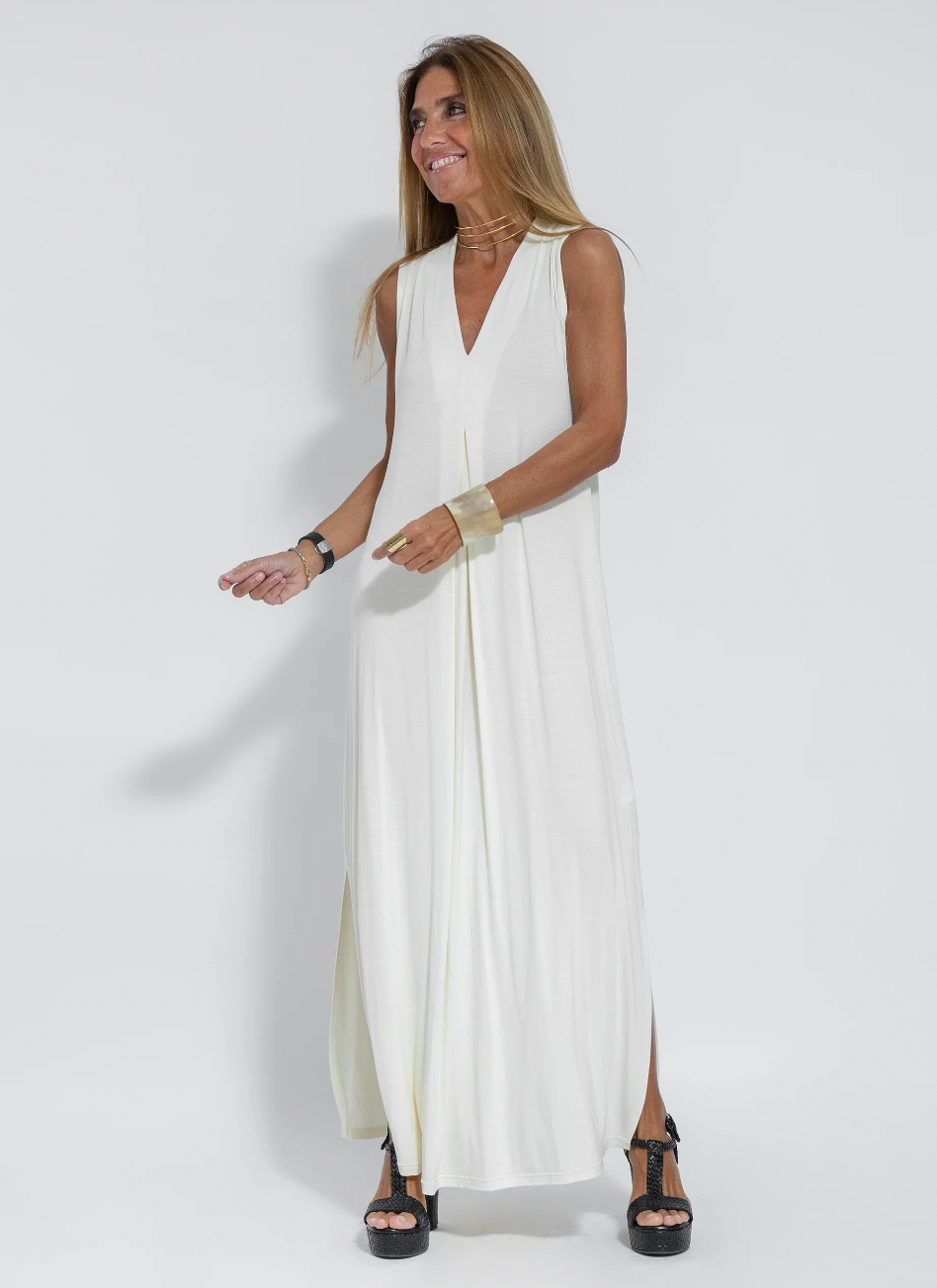 Zweiteiliges Herbstliches Schlankmachendes Kleid mit Weste – Loreen