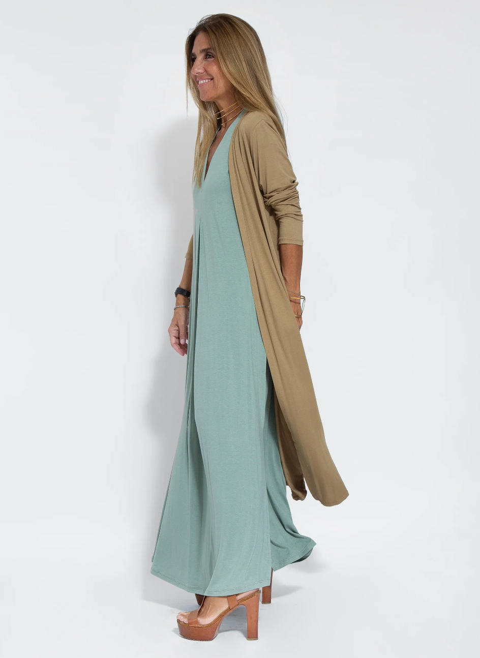 Herbstliches figurbetontes Kleid mit Weste – Valentina