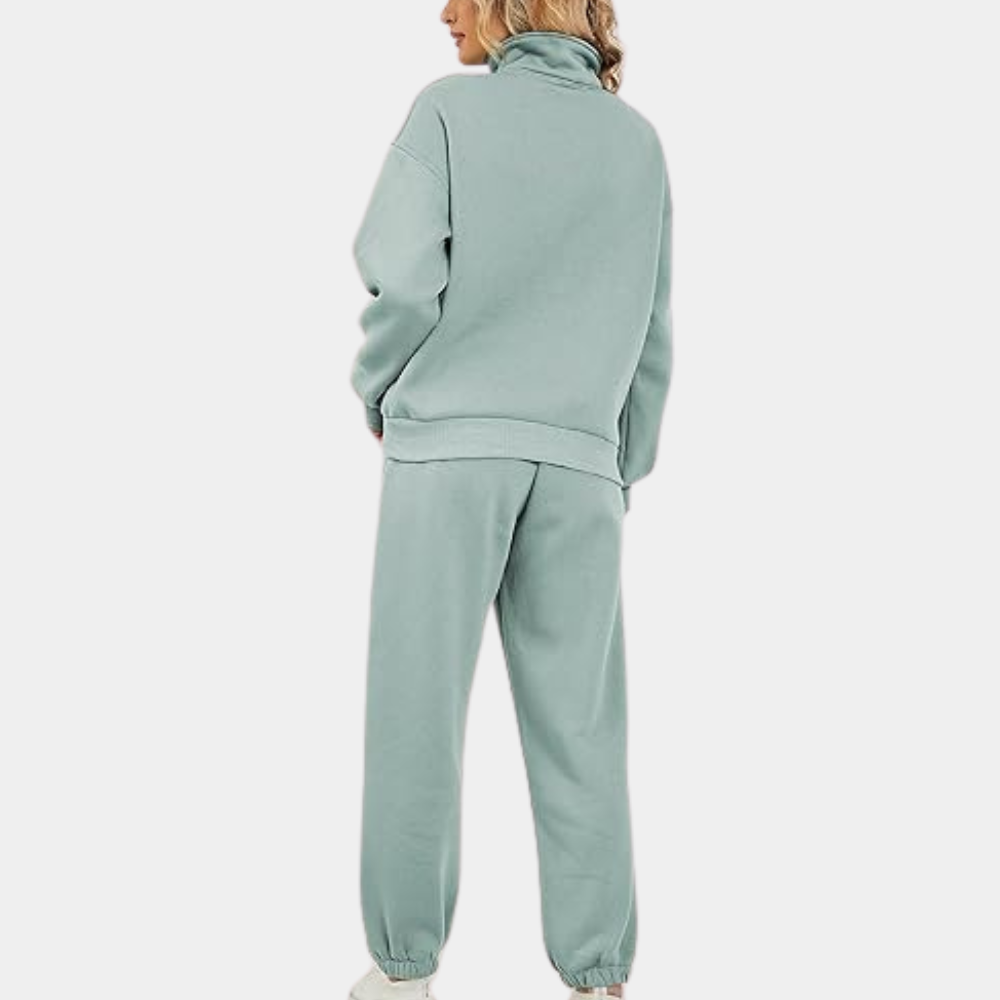 Herbstlicher Damen Trainingsanzug mit Pullover und Reißverschluss – Rihanna