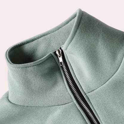 Herbstlicher Damen Trainingsanzug mit Pullover und Reißverschluss – Rihanna