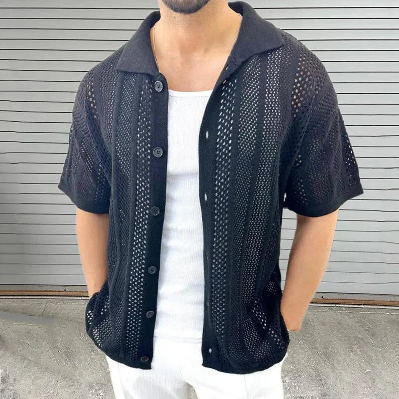 Strickshirt mit klassischem Kragen – Enzo