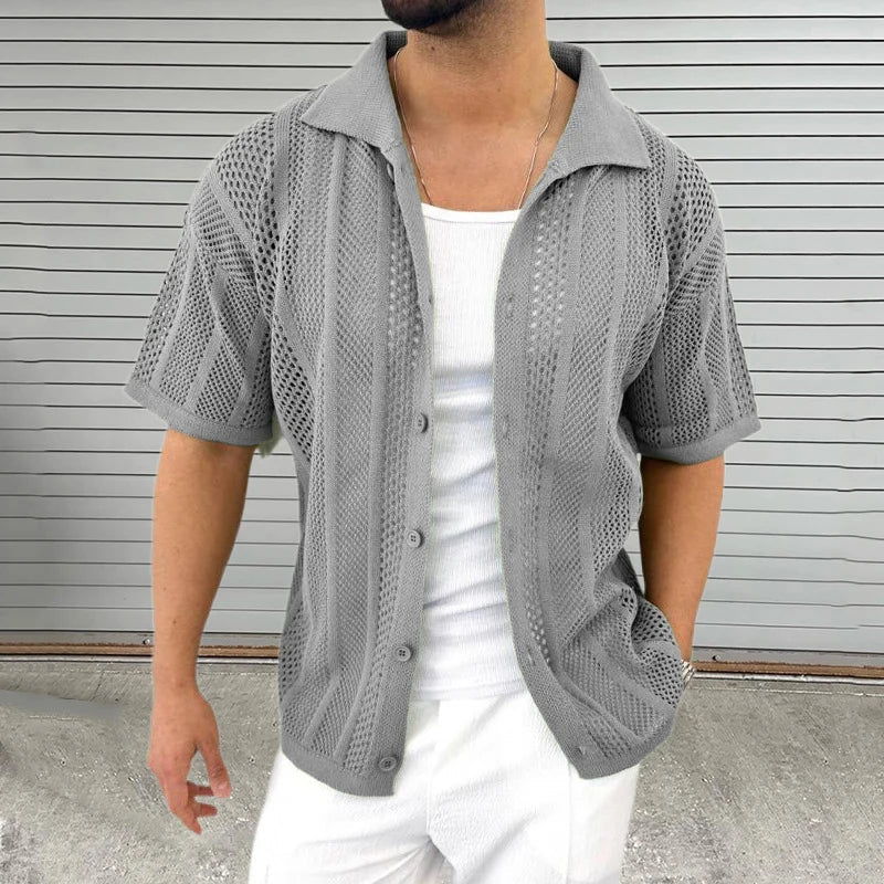 Strickshirt mit klassischem Kragen – Enzo