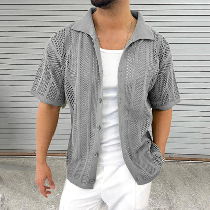 Strickshirt mit klassischem Kragen – Enzo
