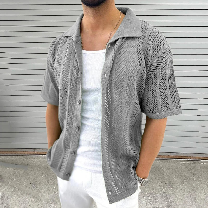 Strickshirt mit klassischem Kragen – Enzo
