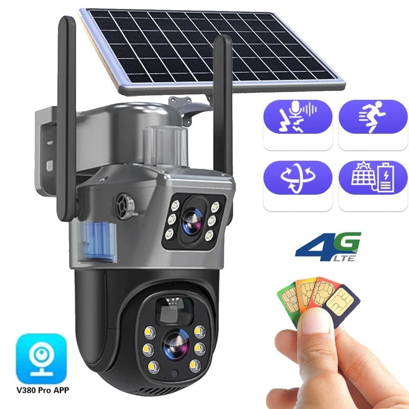 Drahtlose 4K Sicherheitskamera mit Solarpanel – DualGuard 4K
