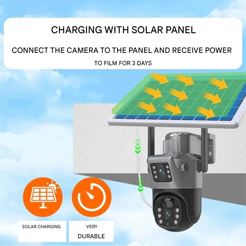 Drahtlose 4K Sicherheitskamera mit Solarpanel – DualGuard 4K