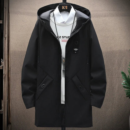 Herrenjacke mit Kapuze und langer Passform – Damian