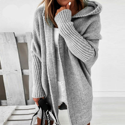 Herbstlicher Damen Kapuzen-Cardigan – Noelia