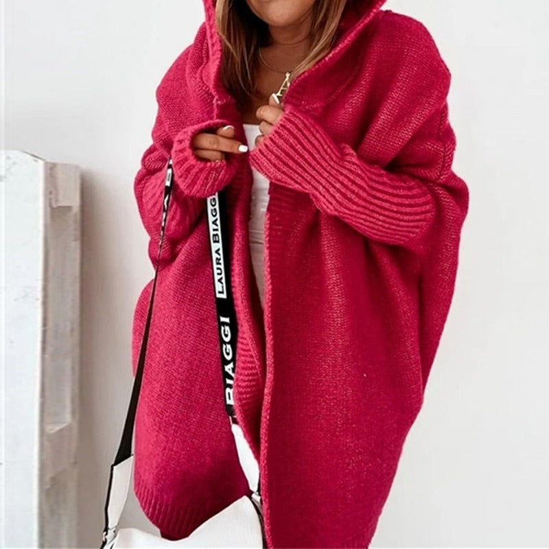 Herbstlicher Damen Kapuzen-Cardigan – Noelia