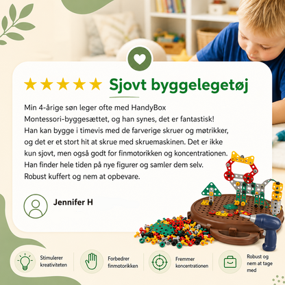 Montessori Werkzeugkasten-Set für Kinder mit Bewertung und aufgebautem Set