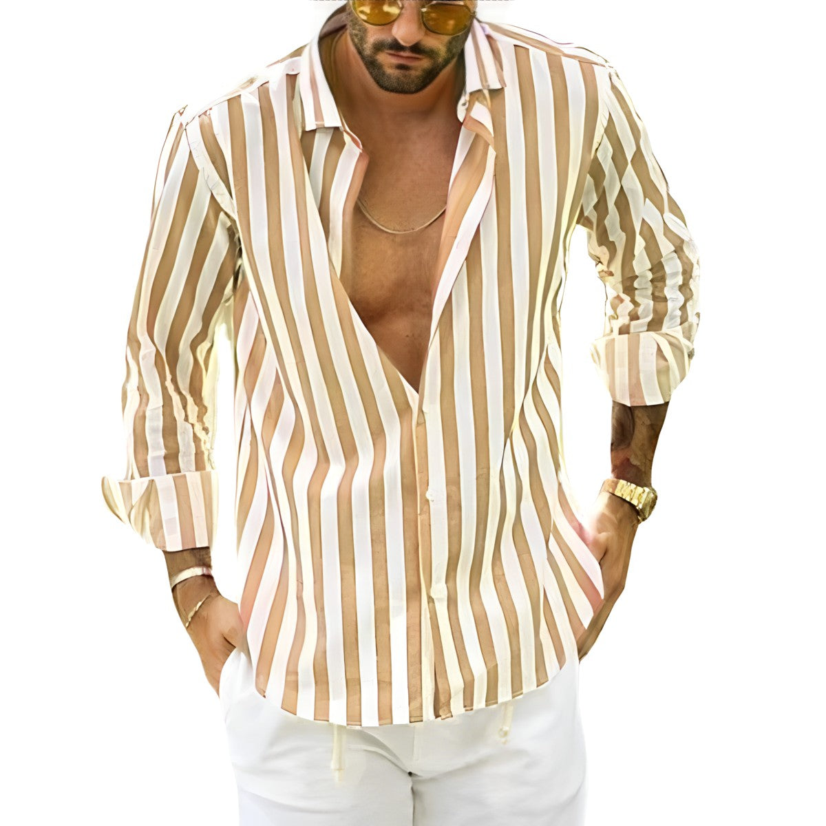Classic Shirt With A Modern Stripe Pattern - Ramiro