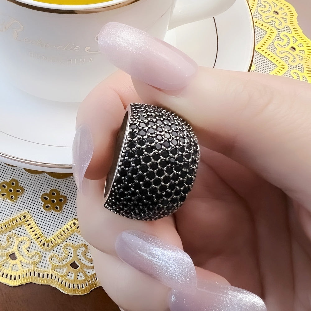 Cocktail-Ring Mit Pavé-Fassung - PaveShine 