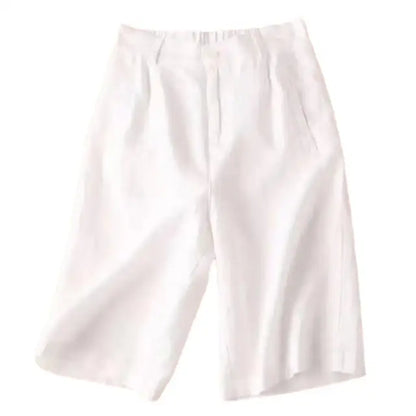 Damen Sommer-Shorts aus Leinen-Baumwolle in Knielänge – Elvira