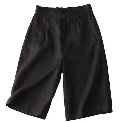 Damen Sommer-Shorts aus Leinen-Baumwolle in Knielänge – Elvira