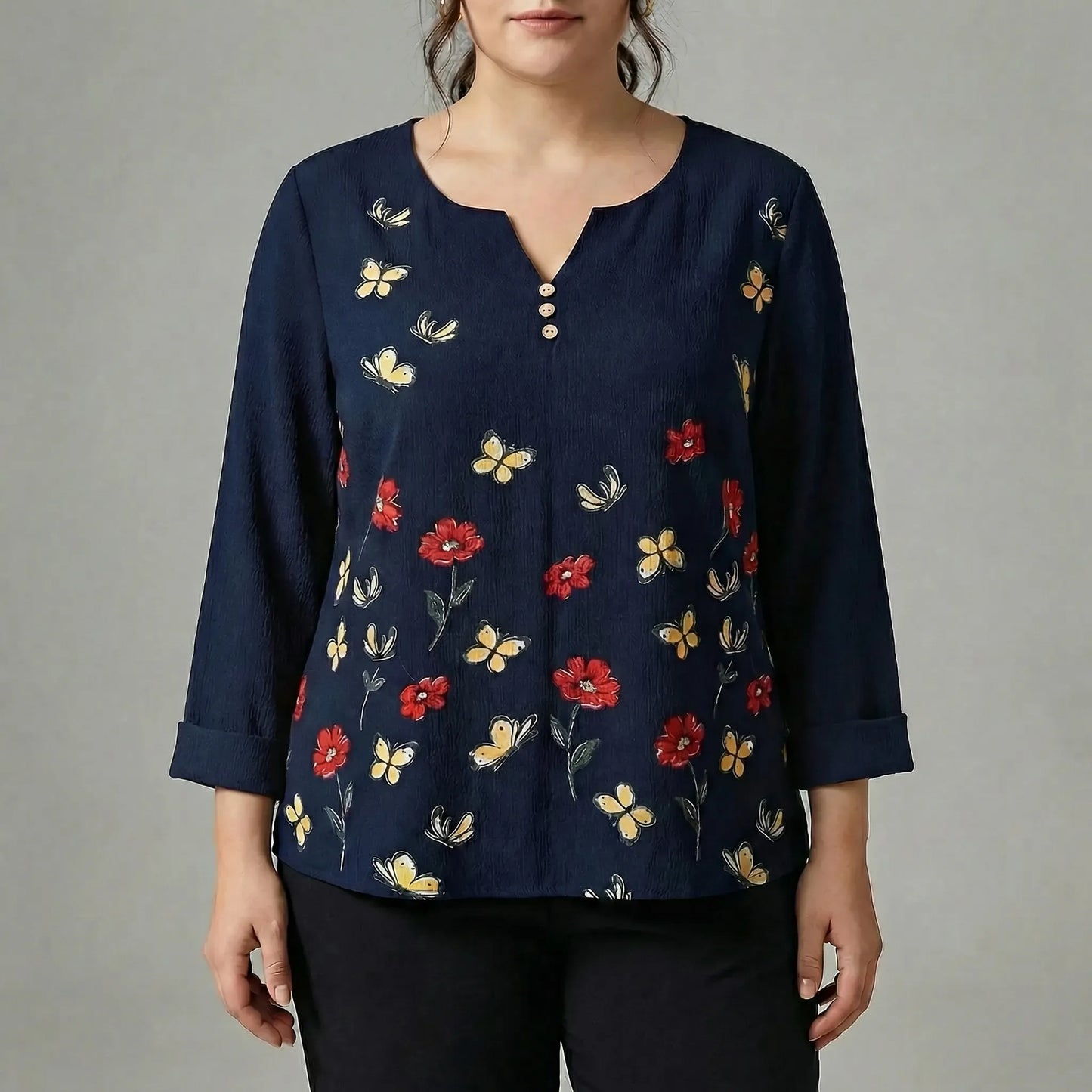 Damenbluse Lang In Plus Size - Stella