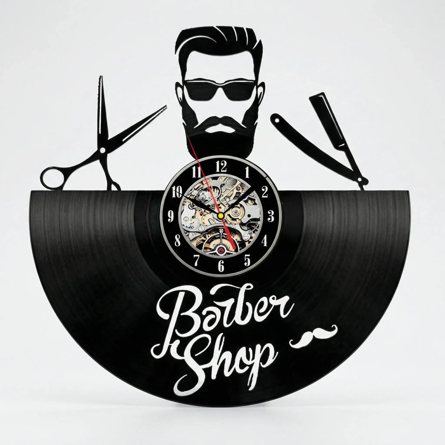 Dekorative Barbershop-Wanduhr - BarbelloTime