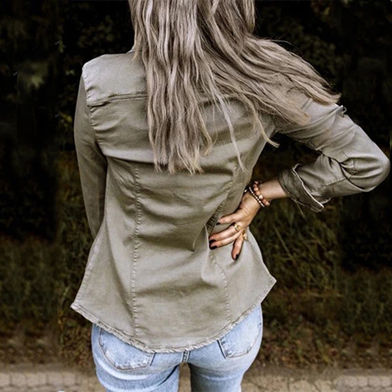 Herbstliche Damen-Jeansjacke - Elisa
