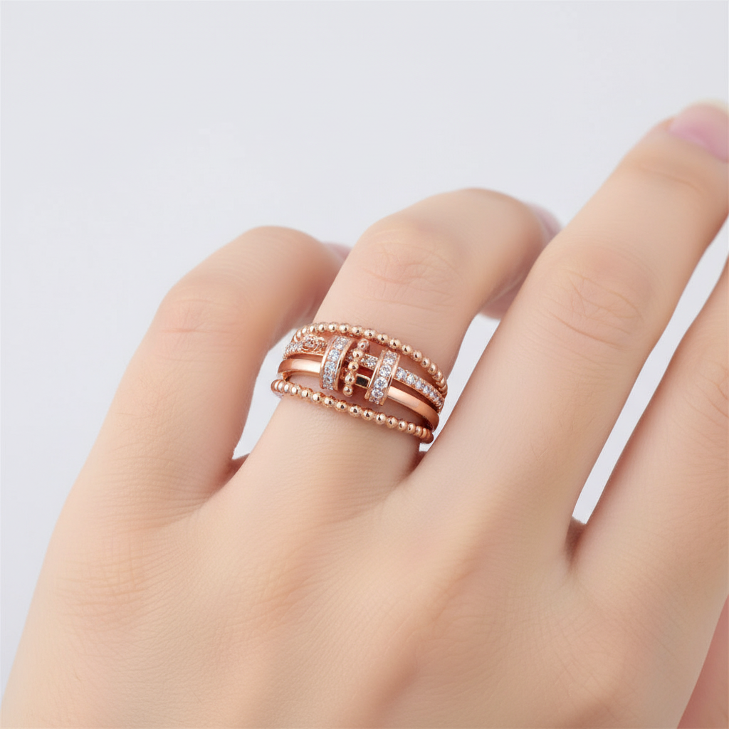 Drehender Zirkonring - FidgetRing 