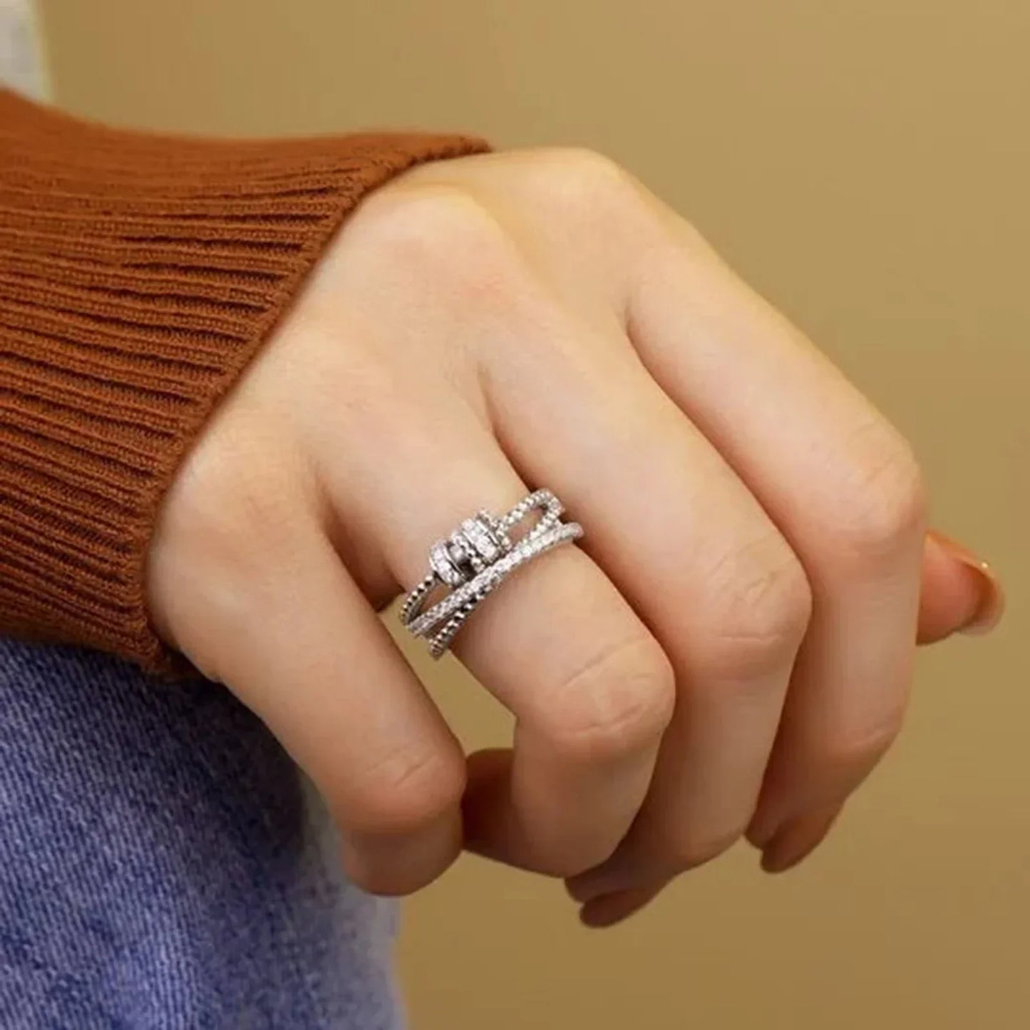 Drehender Zirkonring - FidgetRing 