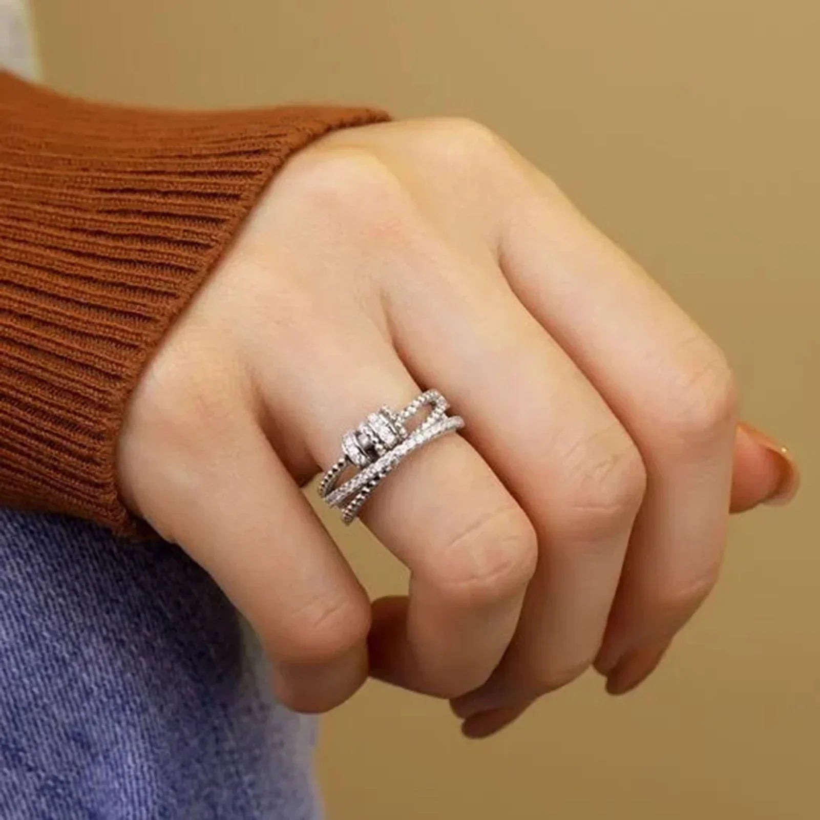 Drehender Zirkonring - FidgetRing 