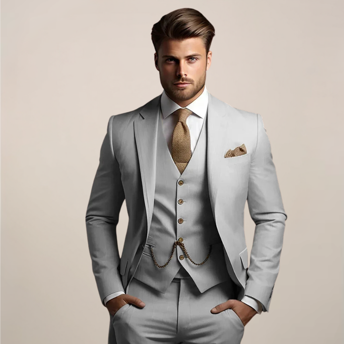 Dreiteiliger Slim Fit Anzug - Yannick