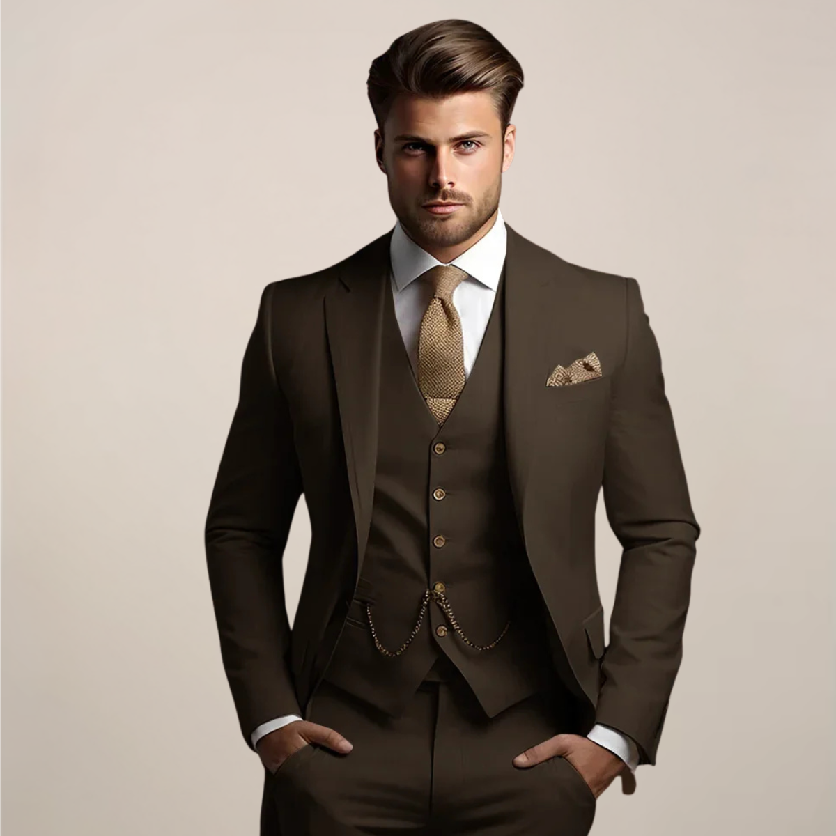 Dreiteiliger Slim Fit Anzug - Yannick