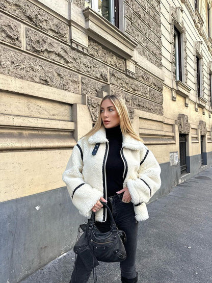 Teddy-Pilotenjacke – Dilara | Winterlich, Kuschelig, Oversized & Stilvoll!