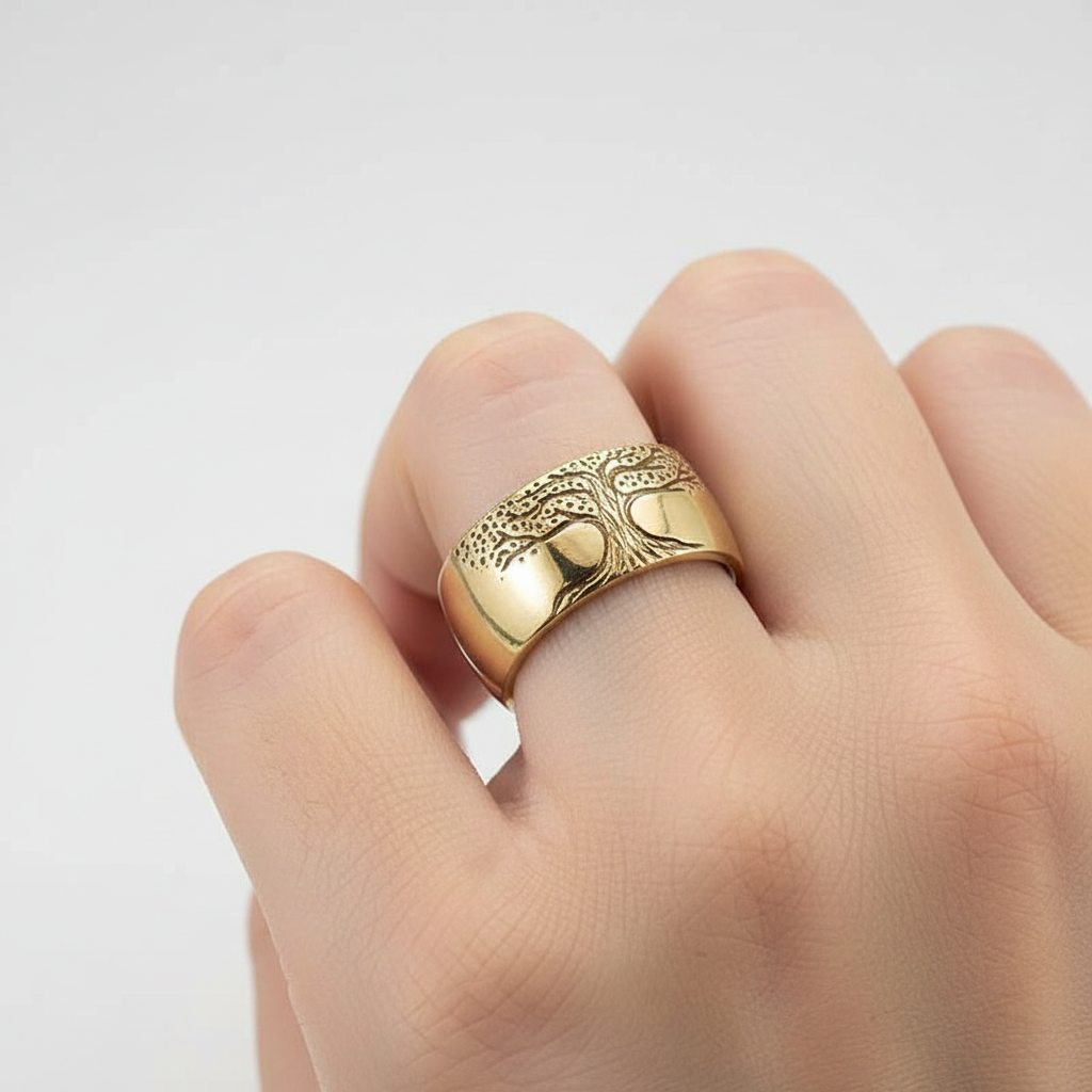 Edelstahlring Mit Baumdesign - TreeRing 