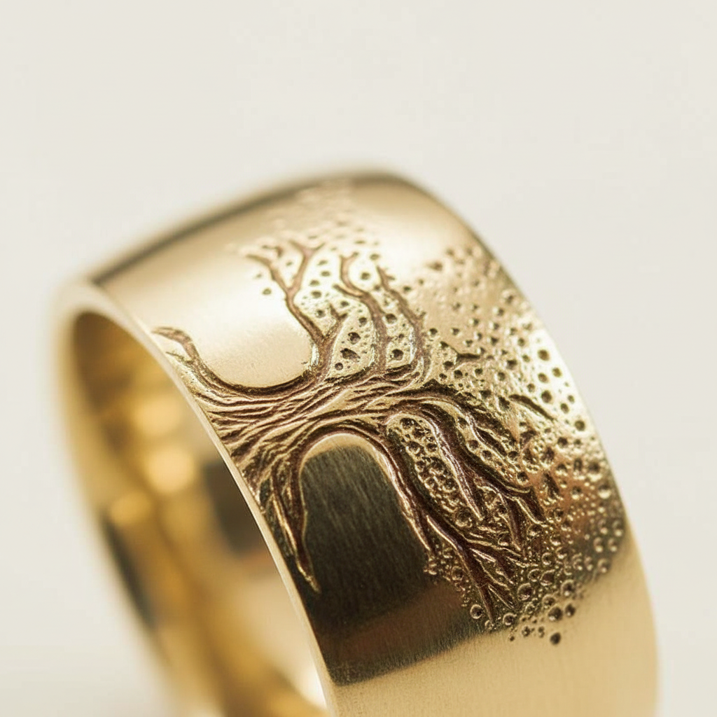 Edelstahlring Mit Baumdesign - TreeRing 